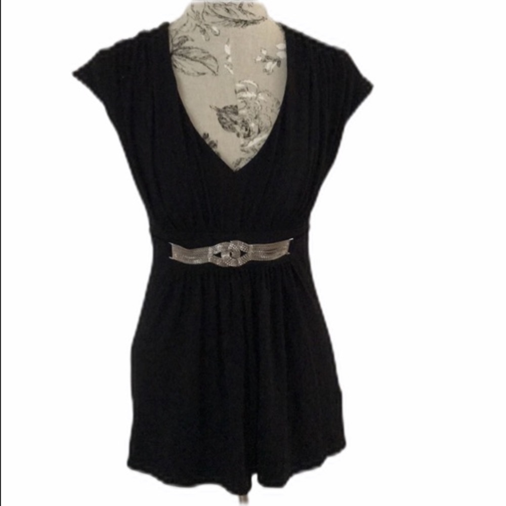 *🆕 WHBM Black Silver Top S